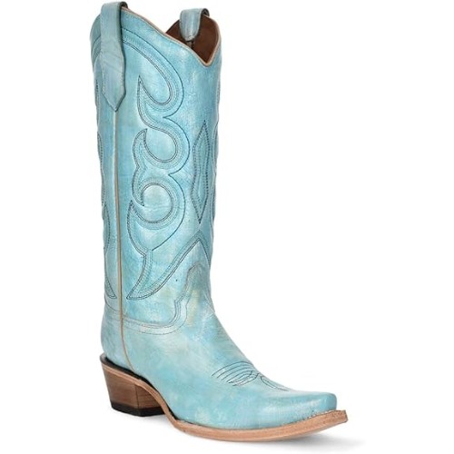 Circle-G-Boots-Sky-Blue-Hand-Painted-&-Embroidery