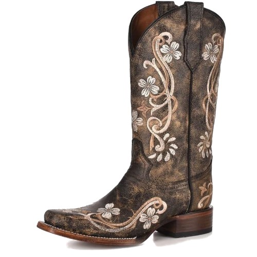 Circle-G-Boots-Honey-Cowhide-Cowgirl-Boot