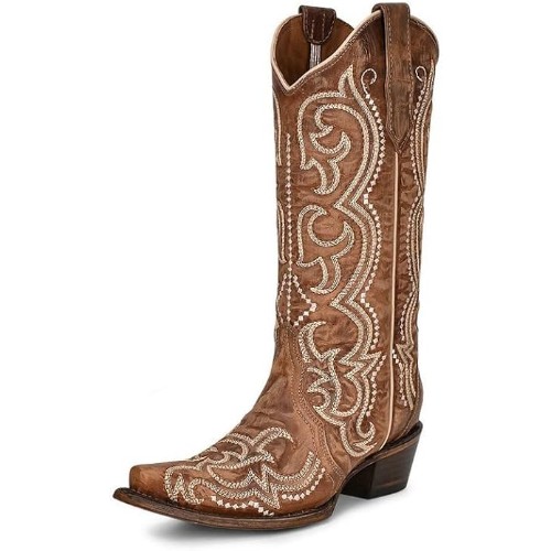 Circle-G-Boots-BROWN-SEQUENCE-EMBROIDERY-SNIP-TOE